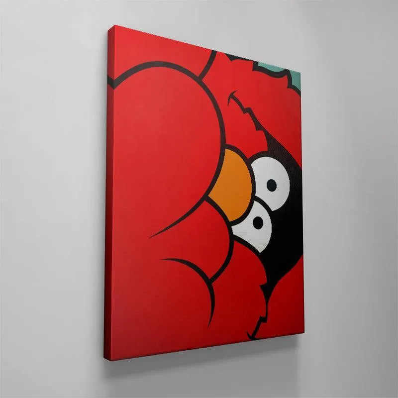 Abstract visual balance of the colors—red, black, white, orange—in this contemporary Mole design.