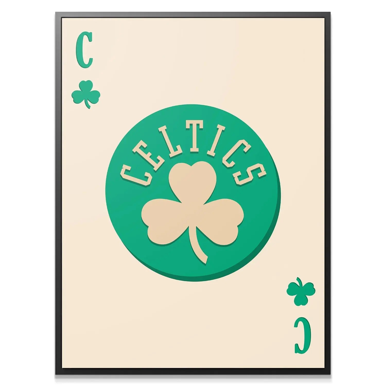 Retro Logo Card - Celtics - Premium NBA Basketball Canvas Wall Art by MasterPeaceWall