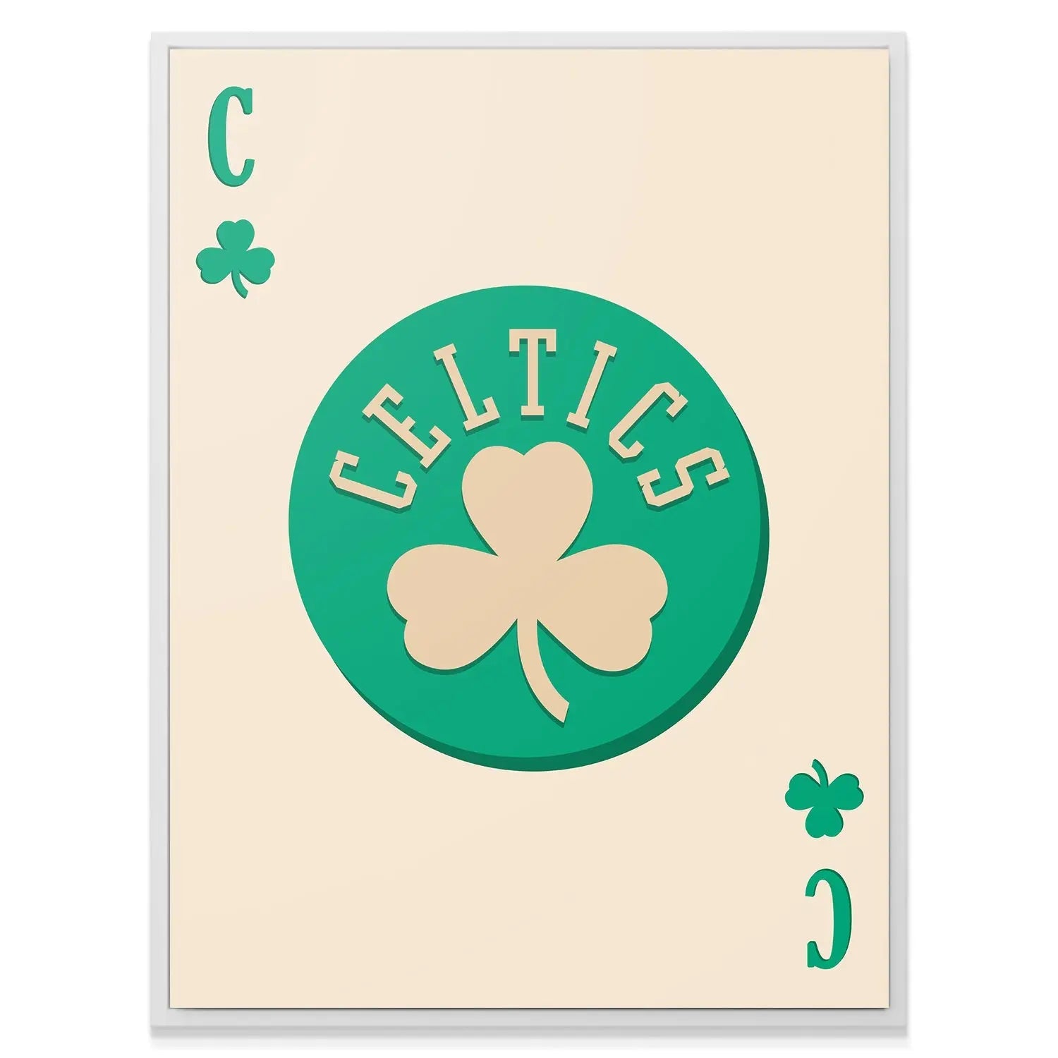 Retro Logo Card - Celtics - Premium NBA Basketball Canvas Wall Art by MasterPeaceWall