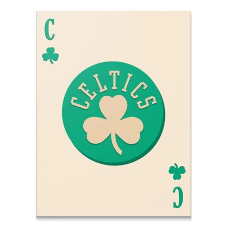 Retro Logo Card - Celtics - Premium NBA Basketball Canvas Wall Art by MasterPeaceWall