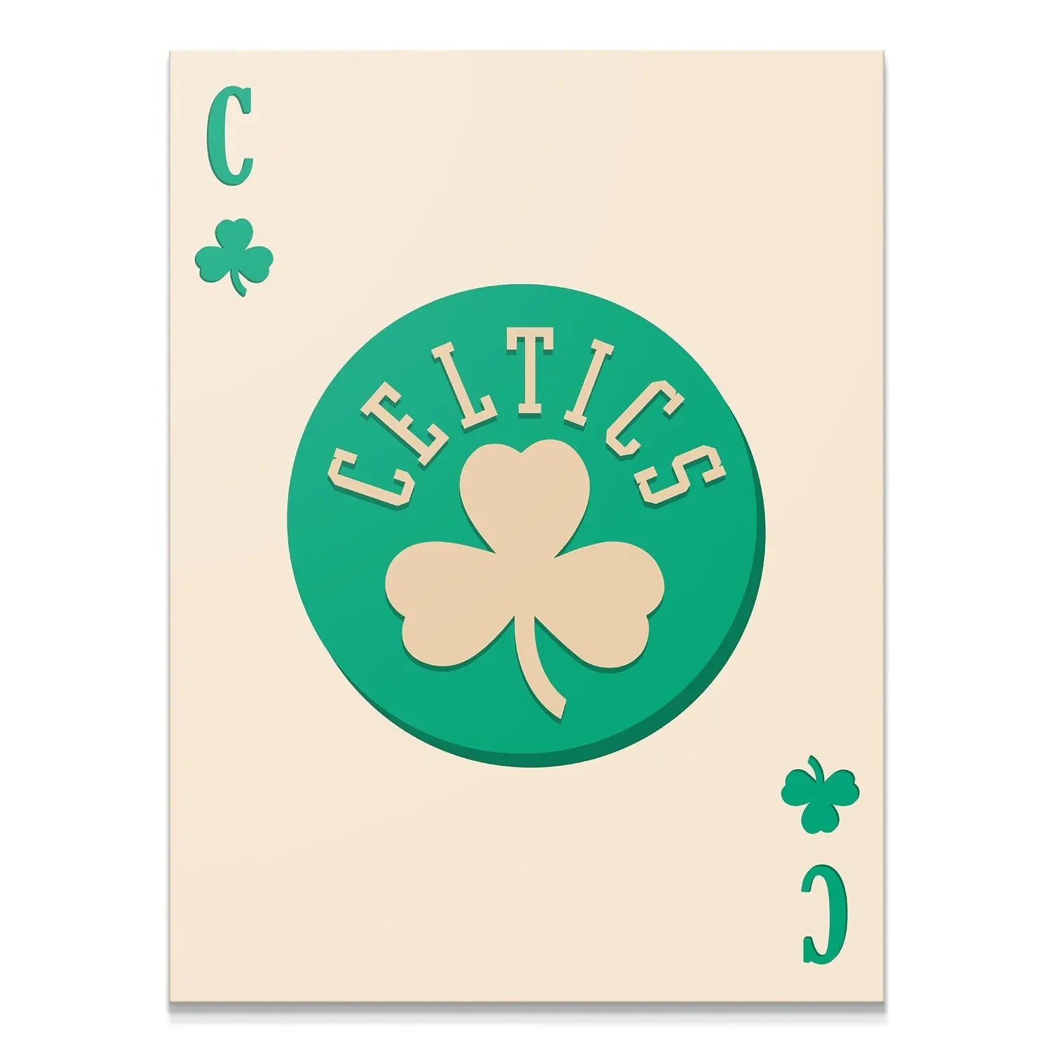 Retro Logo Card - Celtics - Premium NBA Basketball Canvas Wall Art by MasterPeaceWall