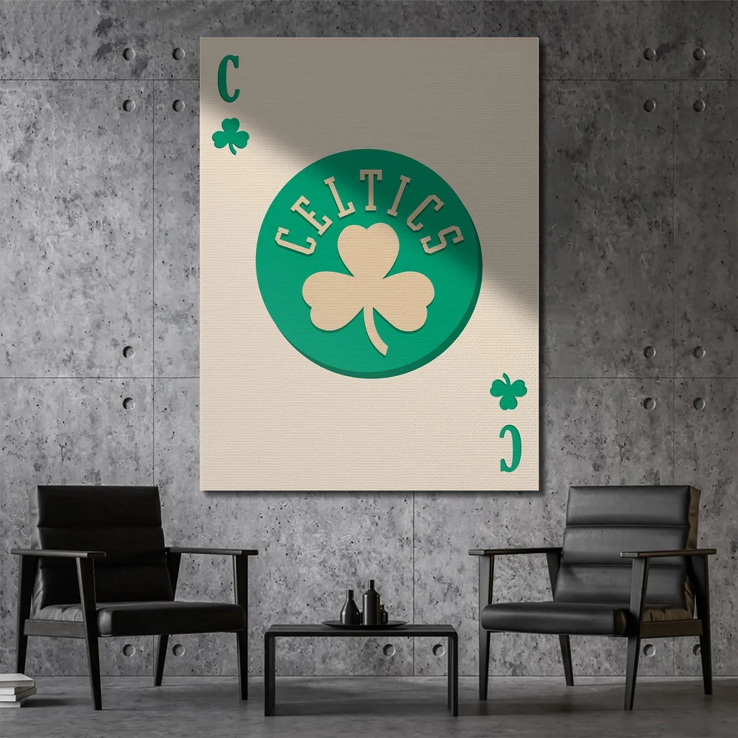Retro Logo Card - Celtics - Premium NBA Basketball Canvas Wall Art by MasterPeaceWall
