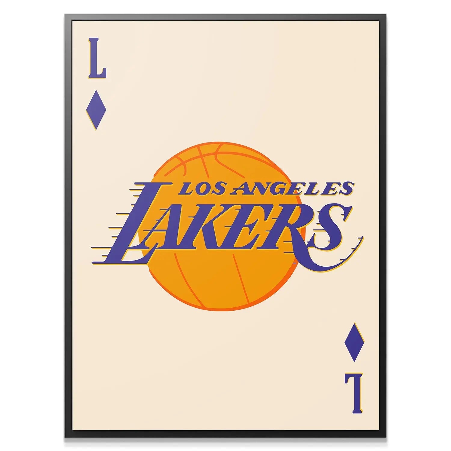 Retro Logo Card - Lakers - Premium NBA Basketball Canvas Wall Art by MasterPeaceWall