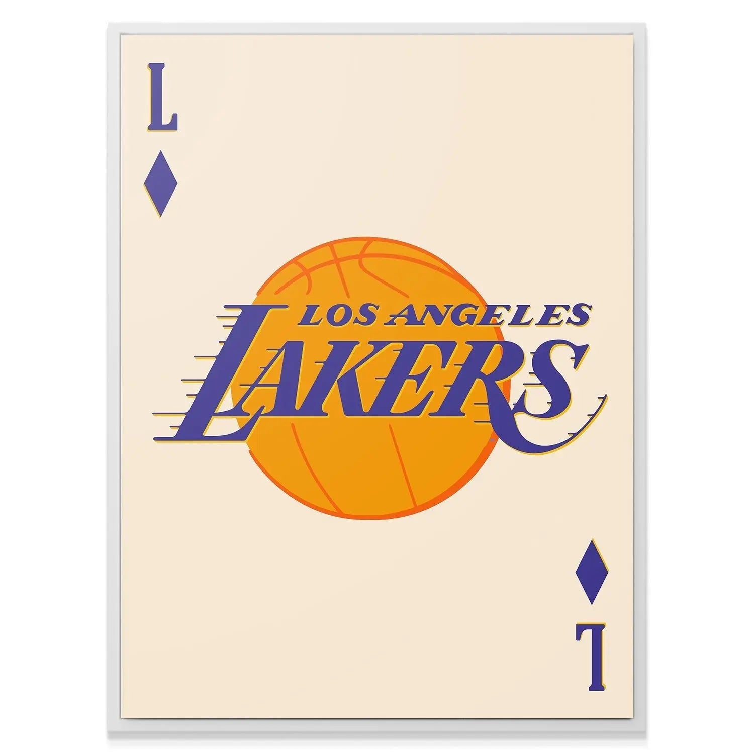 Retro Logo Card - Lakers - Premium NBA Basketball Canvas Wall Art by MasterPeaceWall