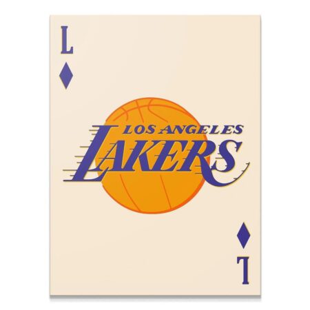 Retro Logo Card - Lakers - Premium NBA Basketball Canvas Wall Art by MasterPeaceWall