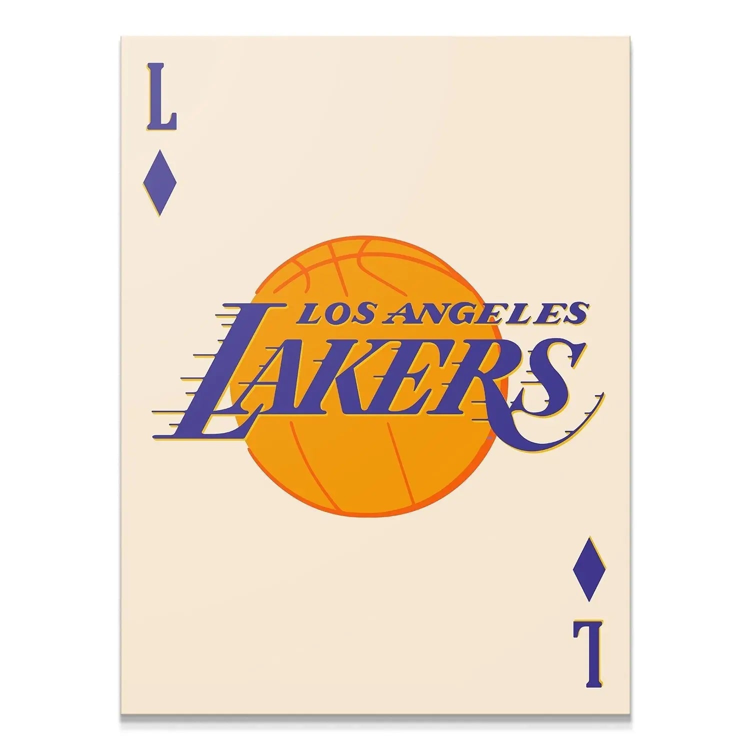 Retro Logo Card - Lakers - Premium NBA Basketball Canvas Wall Art by MasterPeaceWall