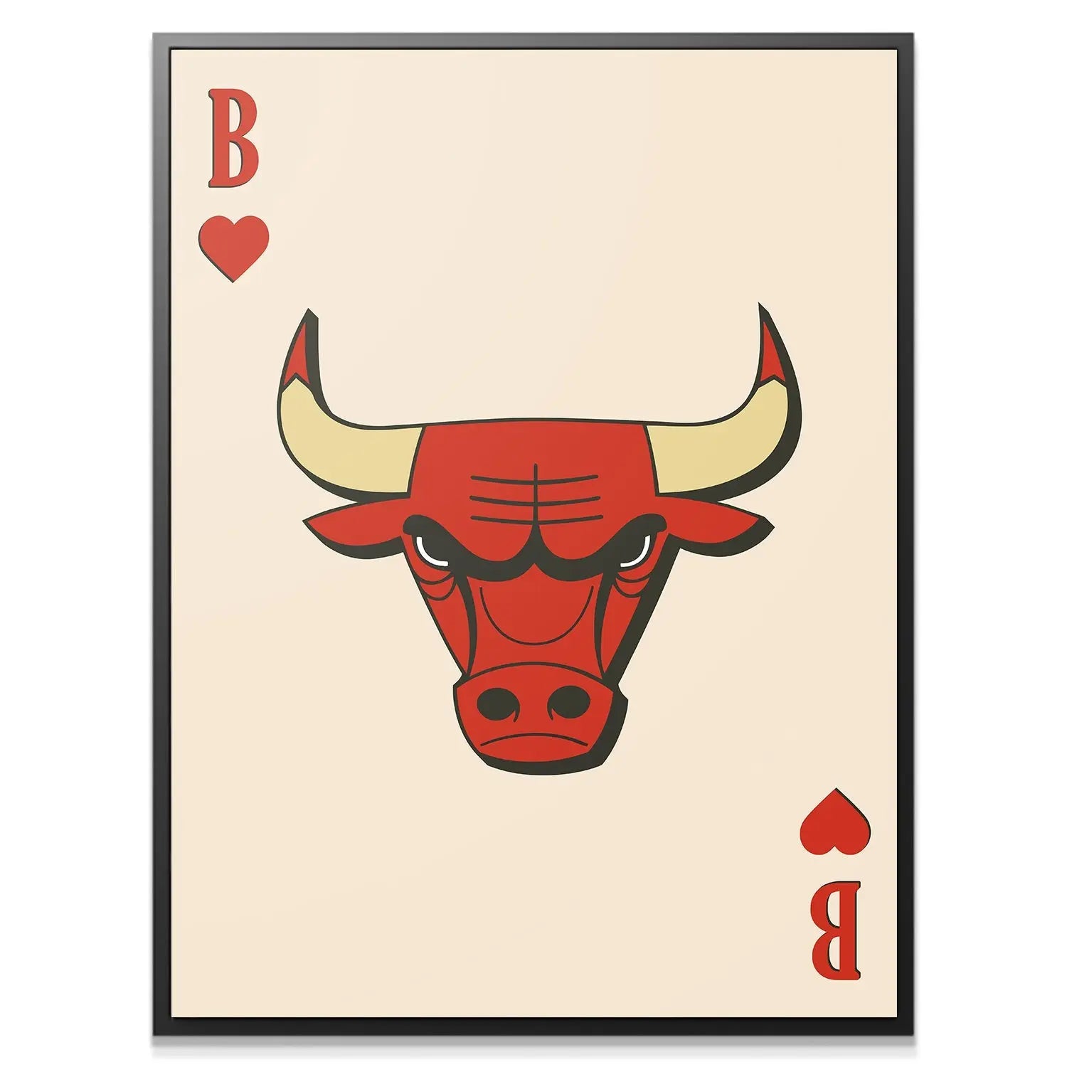 Retro Logo Card - Bulls - Premium NBA Basketball Canvas Wall Art by MasterPeaceWall