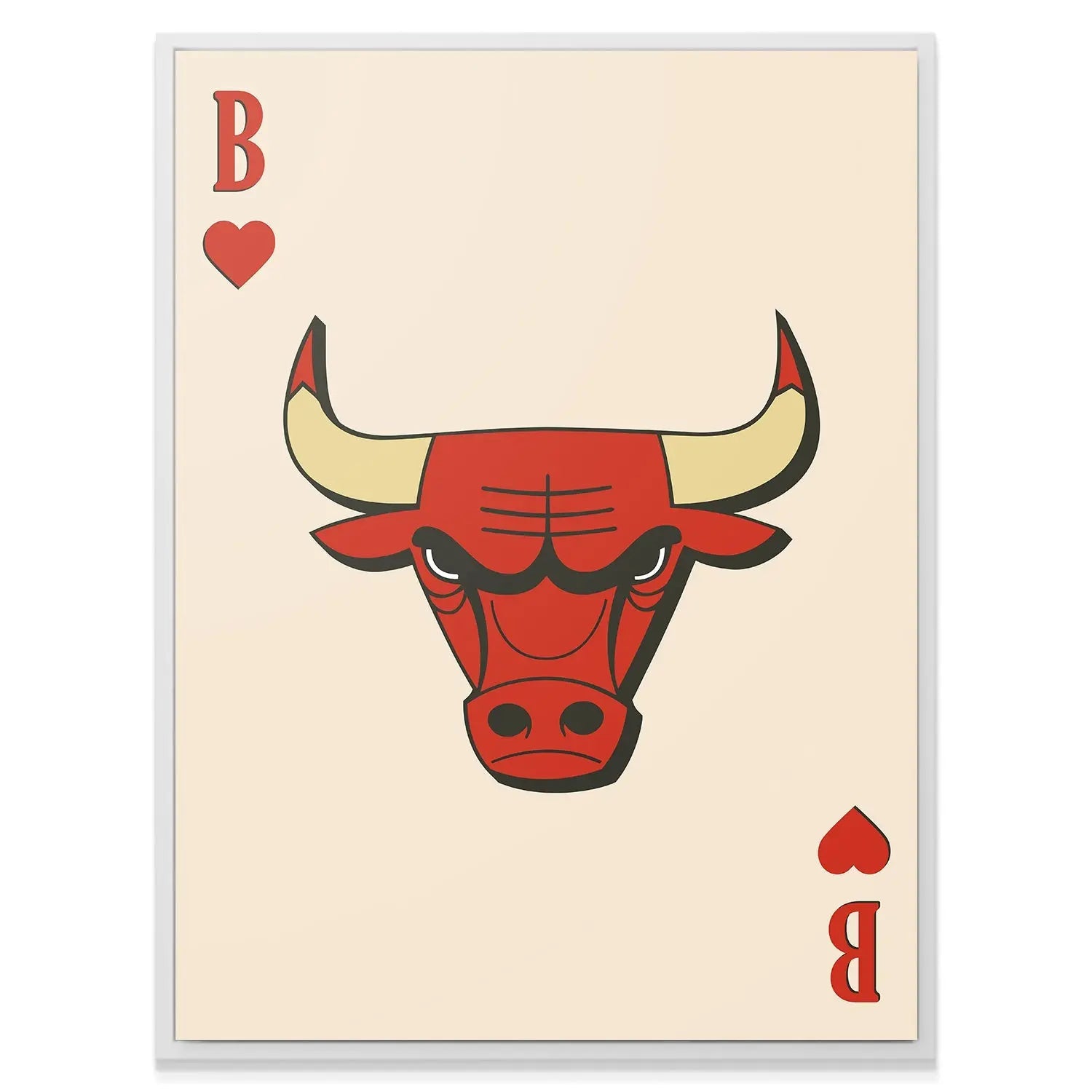 Retro Logo Card - Bulls - Premium NBA Basketball Canvas Wall Art by MasterPeaceWall