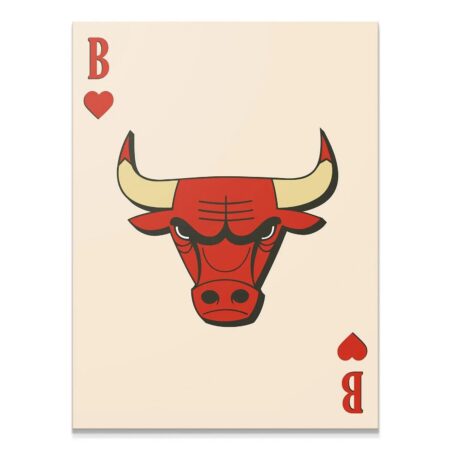 Retro Logo Card - Bulls - Premium NBA Basketball Canvas Wall Art by MasterPeaceWall