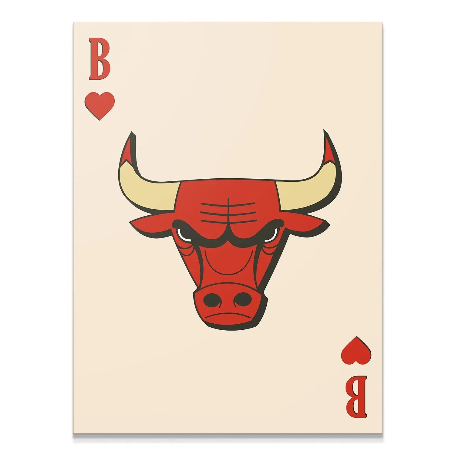 Retro Logo Card - Bulls - Premium NBA Basketball Canvas Wall Art by MasterPeaceWall