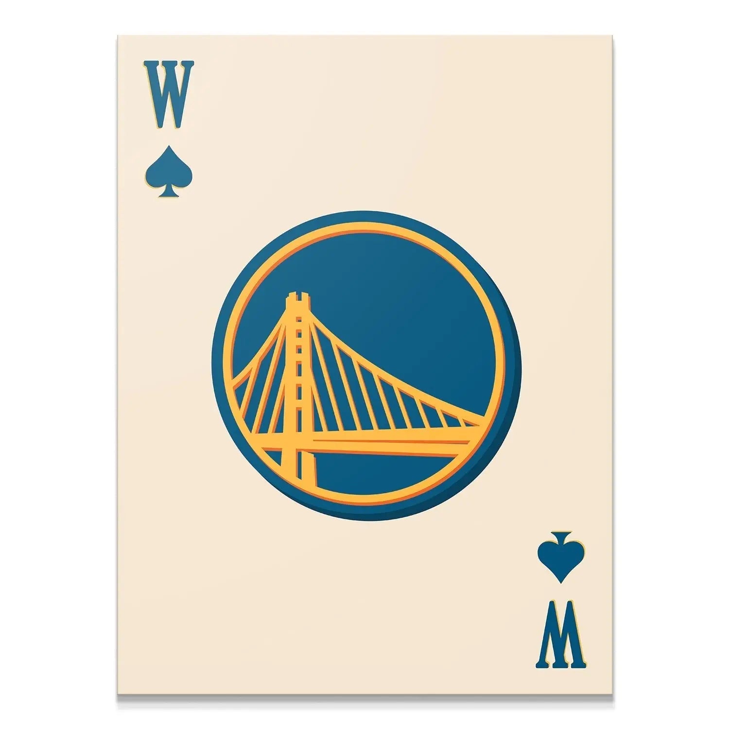 Retro Logo Card - Warriors - Premium NBA Basketball Canvas Wall Art by MasterPeaceWall