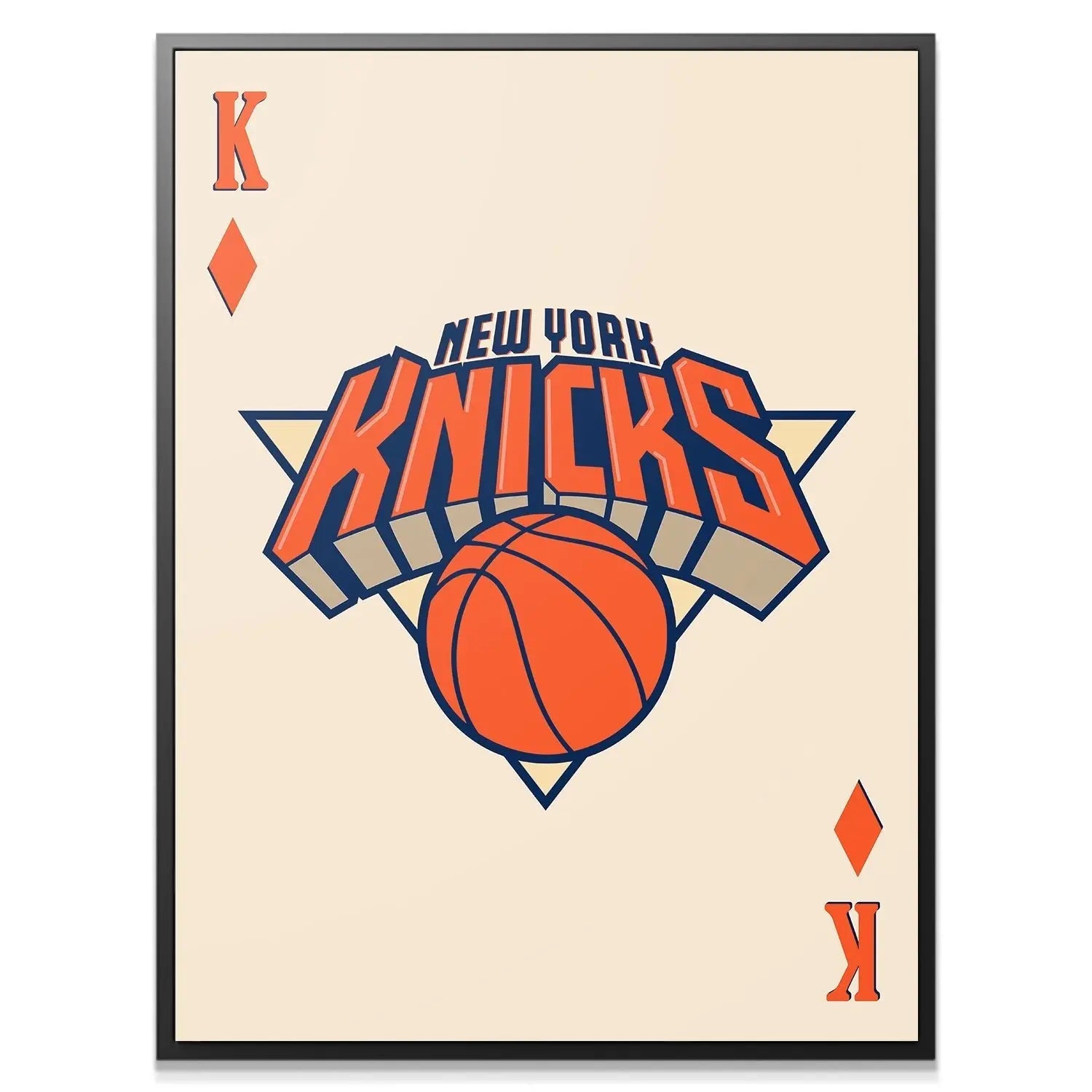 Retro Logo Card - Knicks - Premium NBA Basketball Canvas Wall Art by MasterPeaceWall
