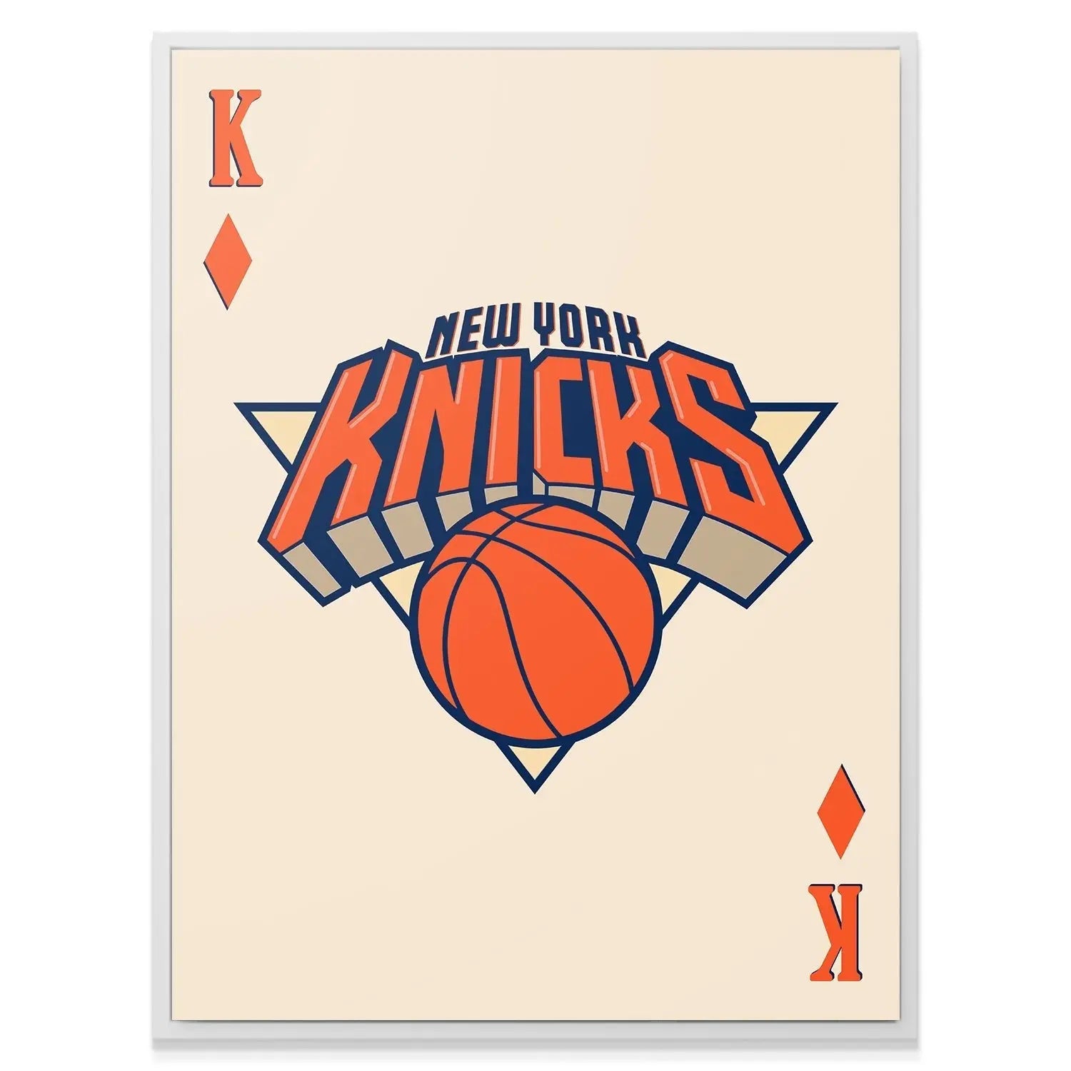 Retro Logo Card - Knicks - Premium NBA Basketball Canvas Wall Art by MasterPeaceWall