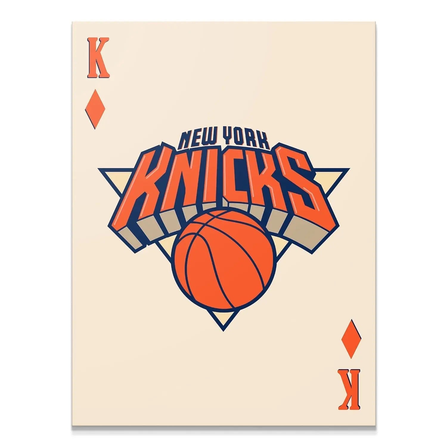 Retro Logo Card - Knicks - Premium NBA Basketball Canvas Wall Art by MasterPeaceWall