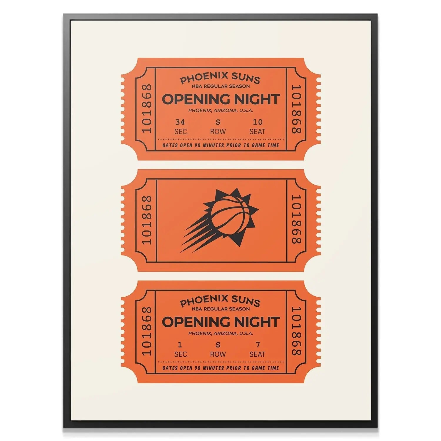 Tickets - Suns - Premium NBA Basketball Canvas Wall Art by MasterPeaceWall