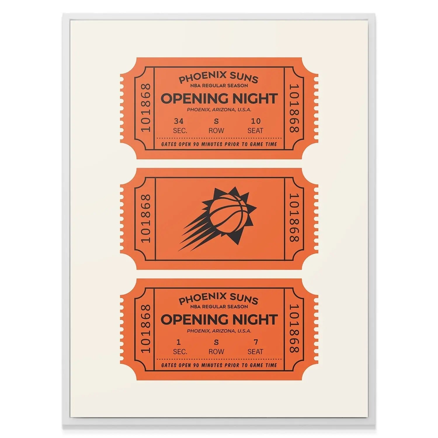 Tickets - Suns - Premium NBA Basketball Canvas Wall Art by MasterPeaceWall