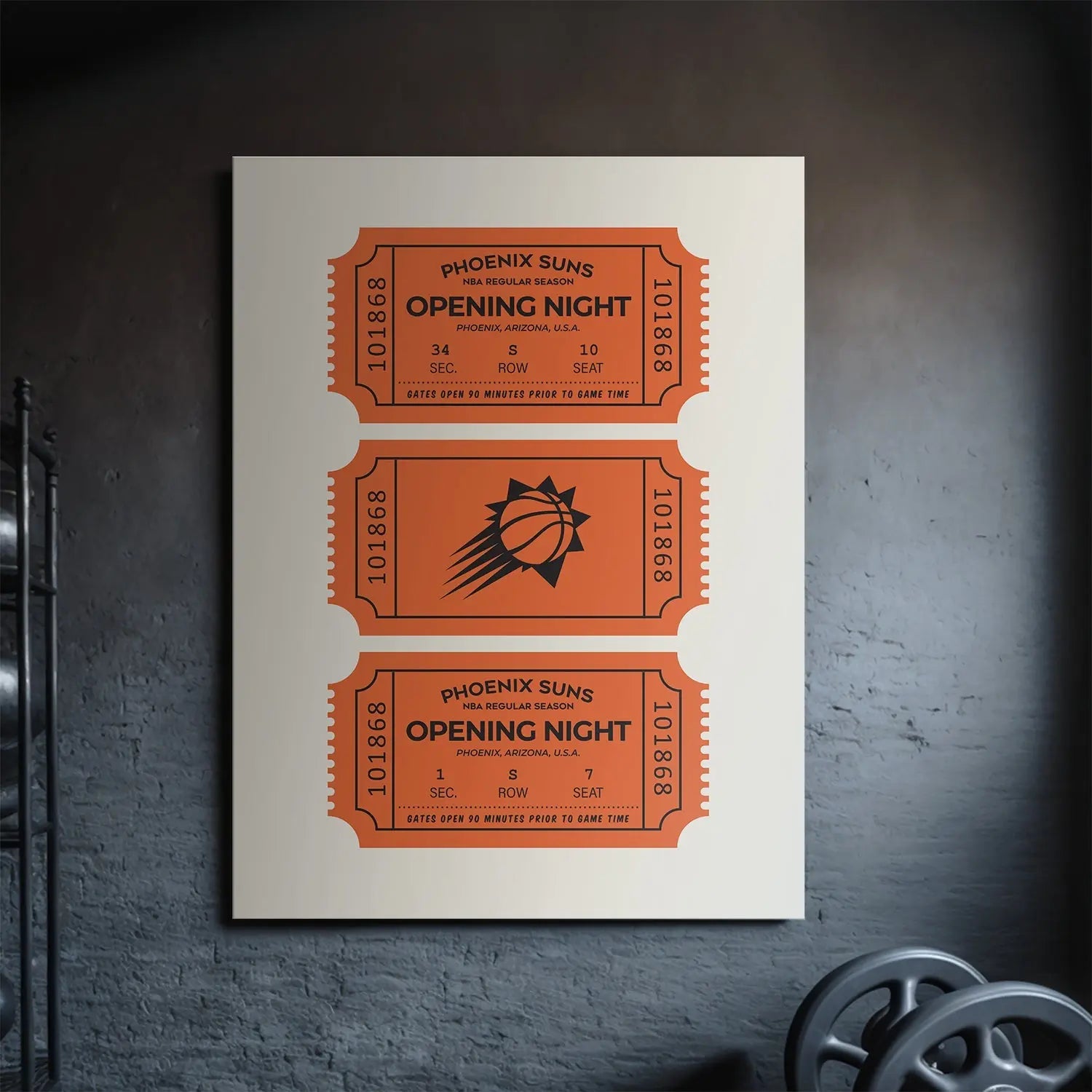 Tickets - Suns - Premium NBA Basketball Canvas Wall Art by MasterPeaceWall