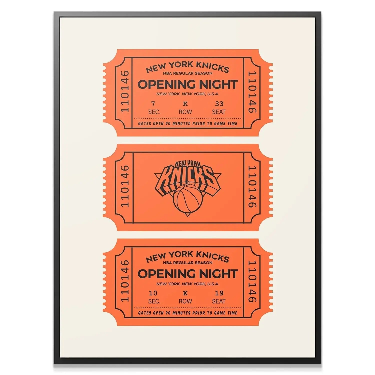 New York Knicks Vintage Ticket Wall Art - NBA Canvas - Premium NBA Basketball Canvas Wall Art by MasterPeaceWall