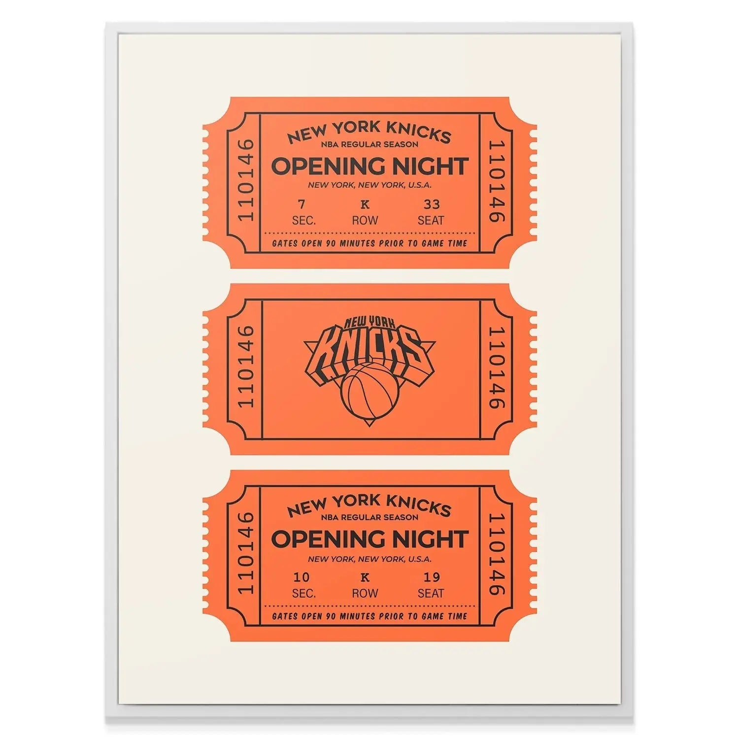 New York Knicks Vintage Ticket Wall Art - NBA Canvas - Premium NBA Basketball Canvas Wall Art by MasterPeaceWall