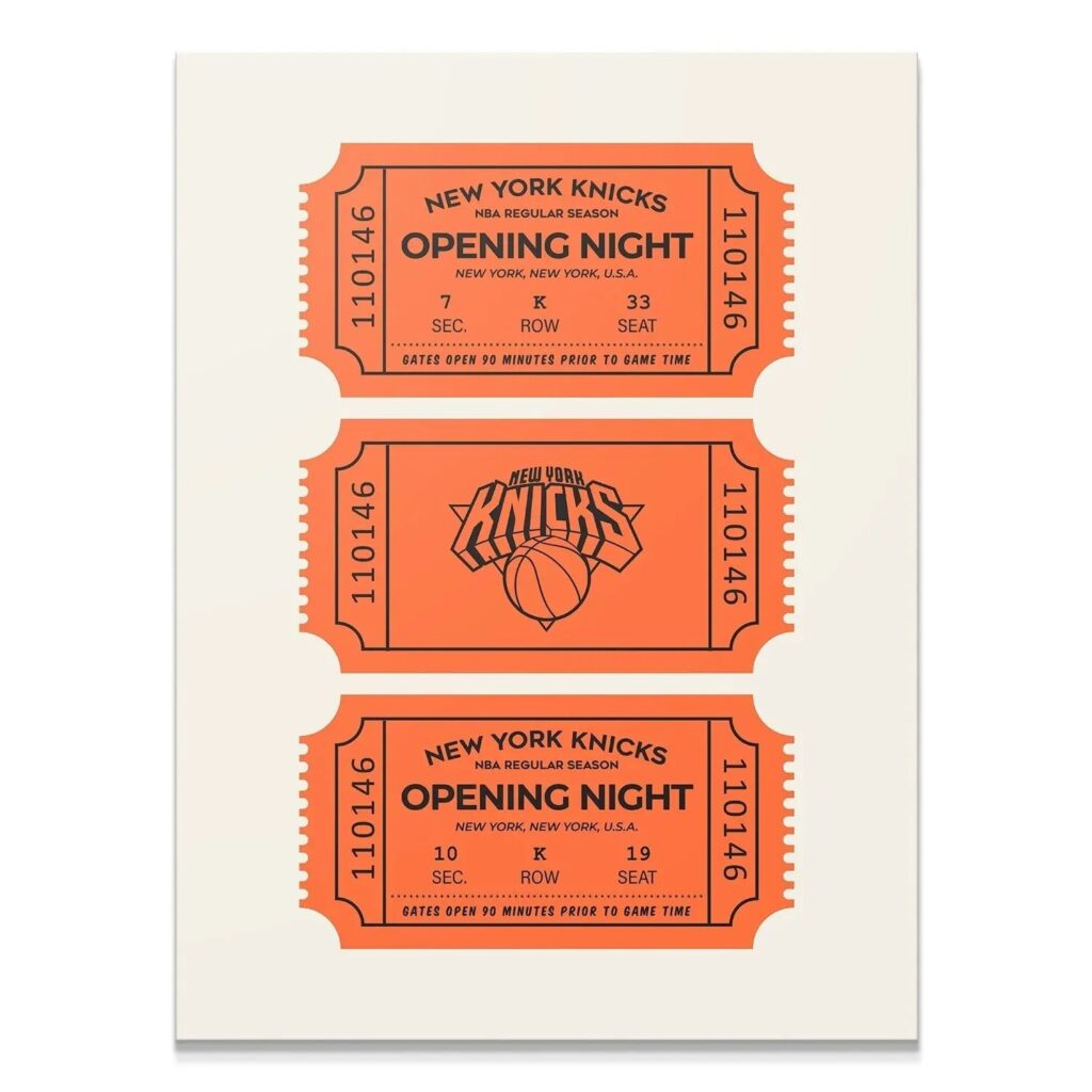 New York Knicks Vintage Ticket Wall Art - NBA Canvas