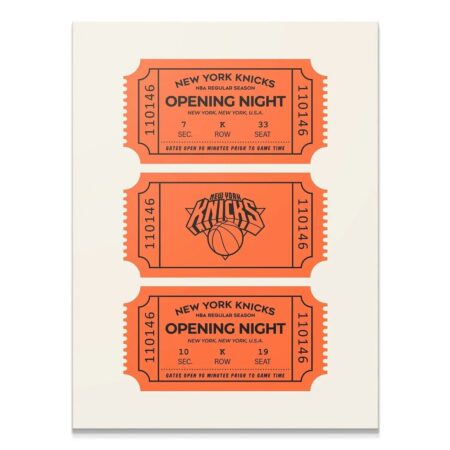 New York Knicks Vintage Ticket Wall Art - NBA Canvas - Premium NBA Basketball Canvas Wall Art by MasterPeaceWall