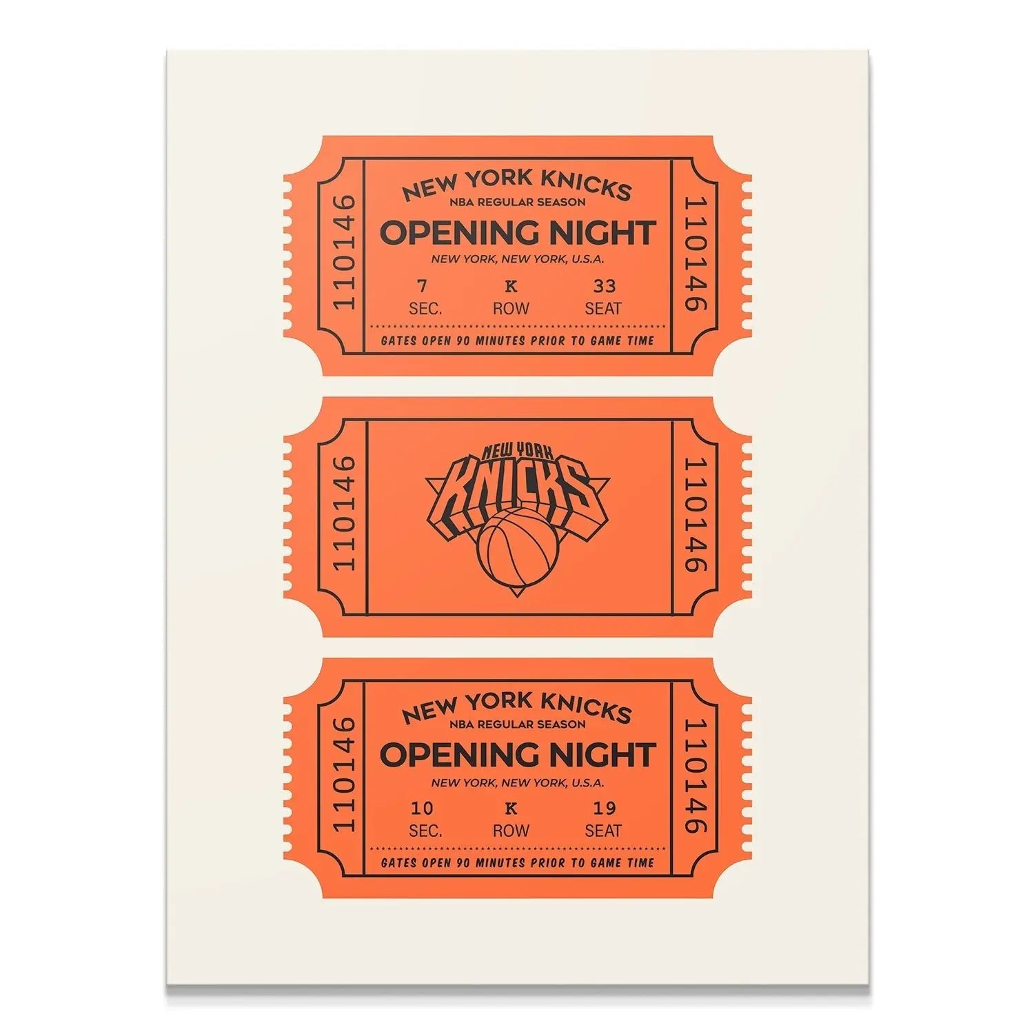 New York Knicks Vintage Ticket Wall Art - NBA Canvas - Premium NBA Basketball Canvas Wall Art by MasterPeaceWall