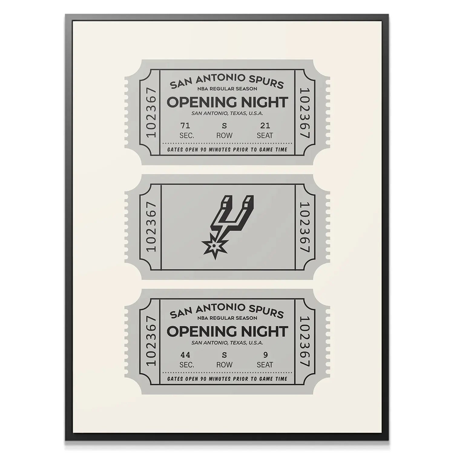 San Antonio Spurs Vintage Ticket Wall Art - NBA Canvas - Premium NBA Basketball Canvas Wall Art by MasterPeaceWall