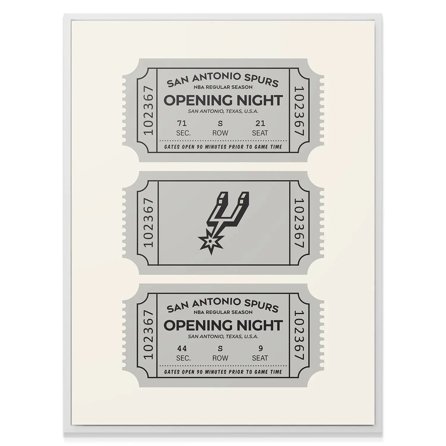 San Antonio Spurs Vintage Ticket Wall Art - NBA Canvas - Premium NBA Basketball Canvas Wall Art by MasterPeaceWall