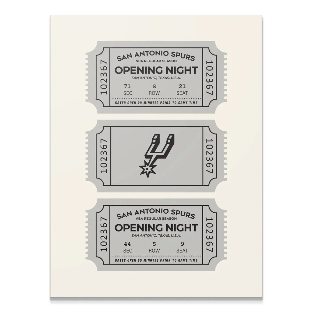 San Antonio Spurs Vintage Ticket Wall Art - NBA Canvas