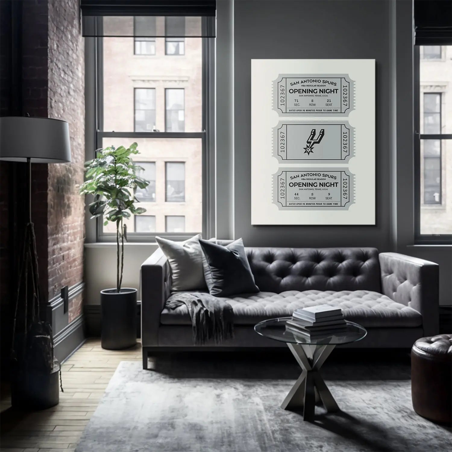 San Antonio Spurs Vintage Ticket Wall Art - NBA Canvas - Premium NBA Basketball Canvas Wall Art by MasterPeaceWall