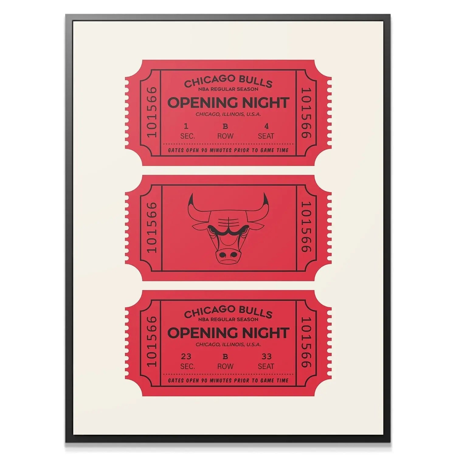 Tickets - Bulls - Premium NBA Basketball Canvas Wall Art by MasterPeaceWall