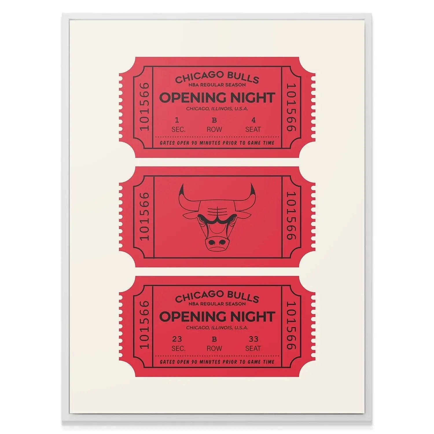 Tickets - Bulls - Premium NBA Basketball Canvas Wall Art by MasterPeaceWall