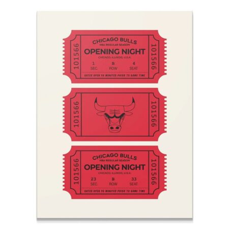 Tickets - Bulls - Premium NBA Basketball Canvas Wall Art by MasterPeaceWall