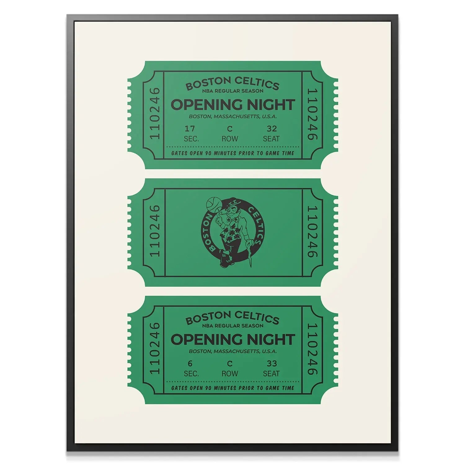 Tickets - Celtics - Premium NBA Basketball Canvas Wall Art by MasterPeaceWall