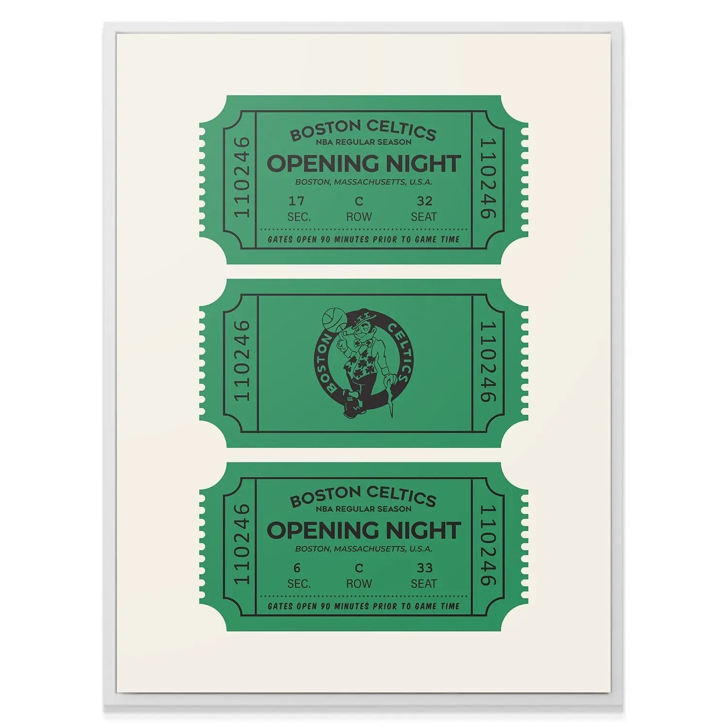 Tickets - Celtics - Premium NBA Basketball Canvas Wall Art by MasterPeaceWall