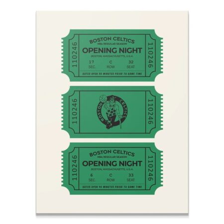 Tickets - Celtics - Premium NBA Basketball Canvas Wall Art by MasterPeaceWall
