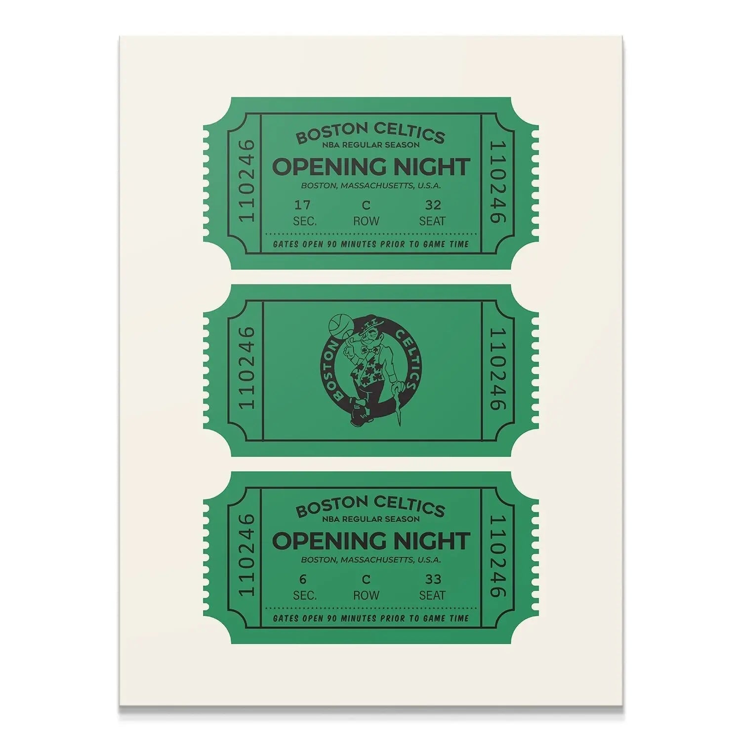 Tickets - Celtics - Premium NBA Basketball Canvas Wall Art by MasterPeaceWall