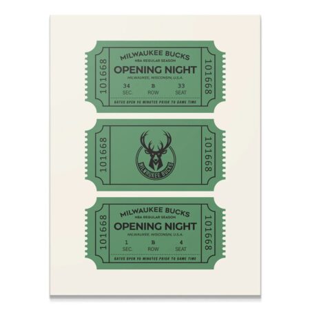 Tickets - Bucks - Premium NBA Basketball Canvas Wall Art by MasterPeaceWall
