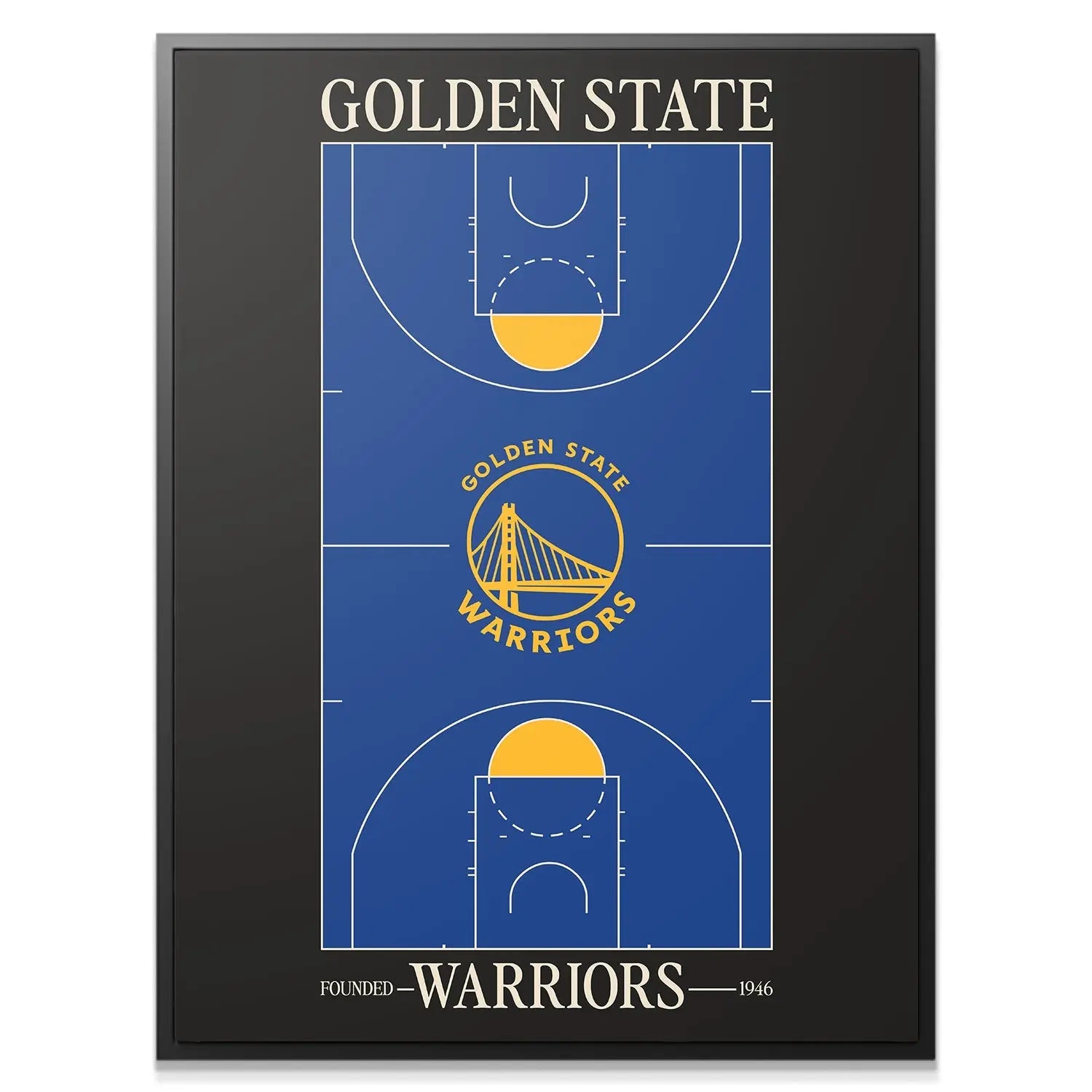 Golden State Warriors Top Court Wall Art - NBA Canvas - Premium NBA Basketball Canvas Wall Art by MasterPeaceWall