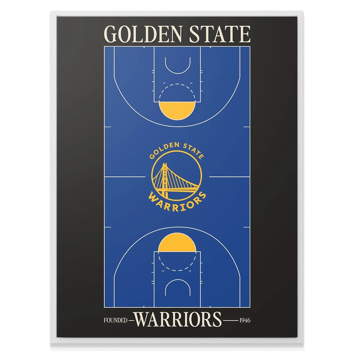 Golden State Warriors Top Court Wall Art - NBA Canvas - Premium NBA Basketball Canvas Wall Art by MasterPeaceWall