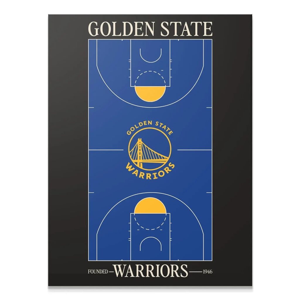 Golden State Warriors Top Court Wall Art - NBA Canvas