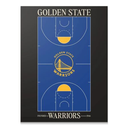 Golden State Warriors Top Court Wall Art - NBA Canvas - Premium NBA Basketball Canvas Wall Art by MasterPeaceWall