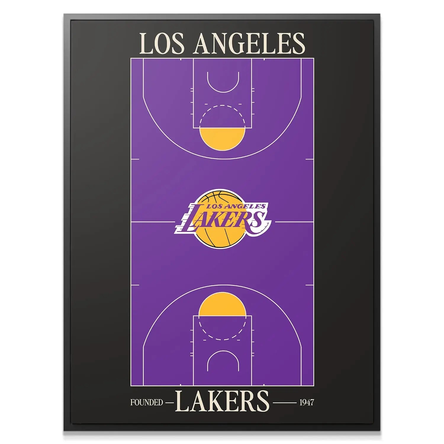 Los Angeles Lakers Top Court Wall Art - NBA Canvas - Premium NBA Basketball Canvas Wall Art by MasterPeaceWall