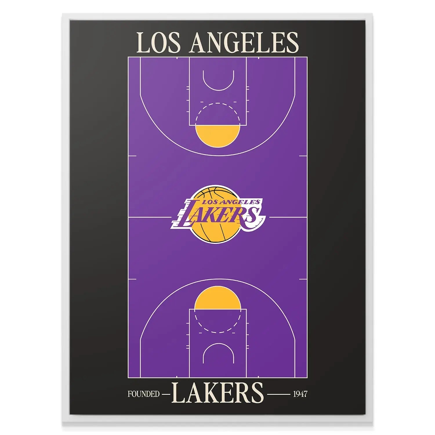 Los Angeles Lakers Top Court Wall Art - NBA Canvas - Premium NBA Basketball Canvas Wall Art by MasterPeaceWall