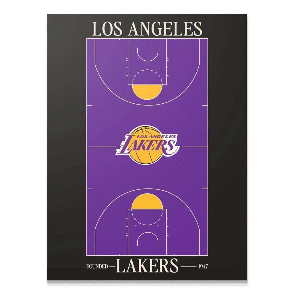 Los Angeles Lakers Top Court Wall Art - NBA Canvas