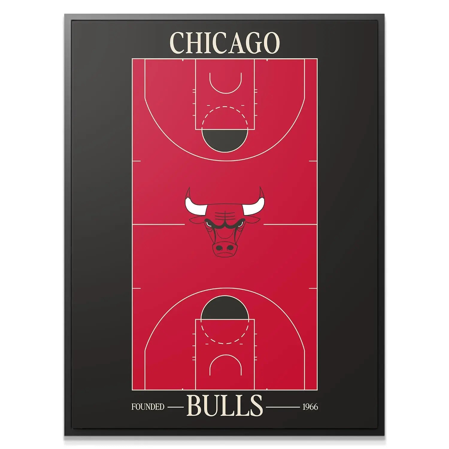 Chicago Bulls Top Court Wall Art - NBA Canvas - Premium NBA Basketball Canvas Wall Art by MasterPeaceWall