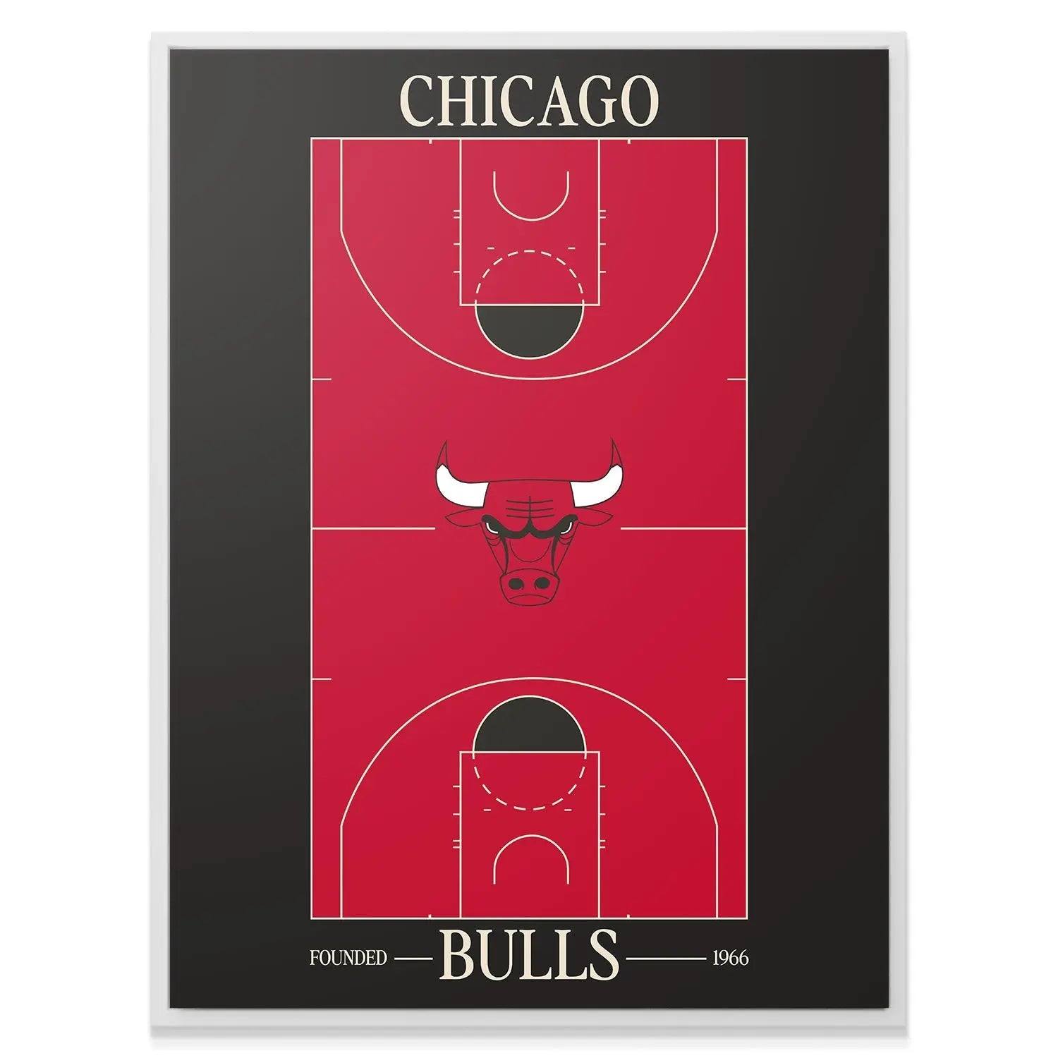 Chicago Bulls Top Court Wall Art - NBA Canvas - Premium NBA Basketball Canvas Wall Art by MasterPeaceWall