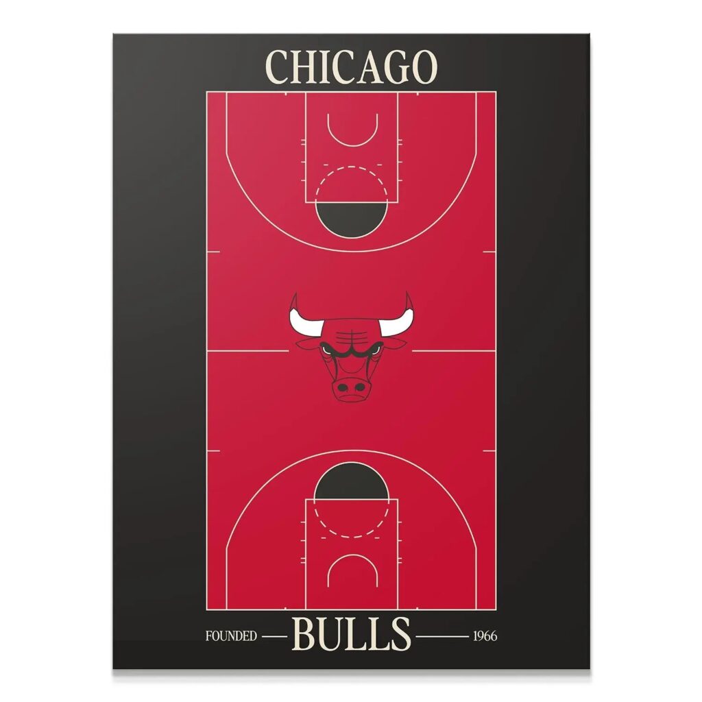 Chicago Bulls Top Court Wall Art - NBA Canvas