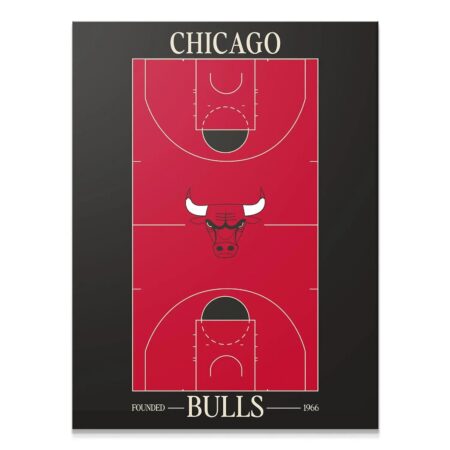 Chicago Bulls Top Court Wall Art - NBA Canvas - Premium NBA Basketball Canvas Wall Art by MasterPeaceWall