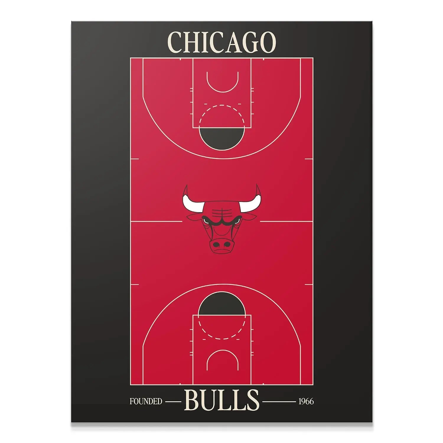 Chicago Bulls Top Court Wall Art - NBA Canvas - Premium NBA Basketball Canvas Wall Art by MasterPeaceWall